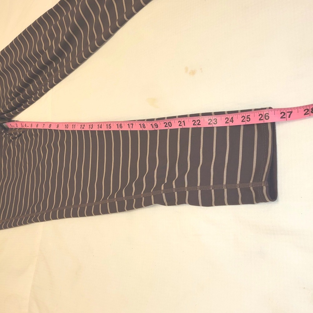 ATHLETA Chaturanga Brown Tan Striped Yoga Ankle Pants Workout Leggings XL - Picture 5 of 6